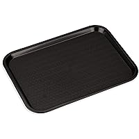 Carlisle FoodService Products Cafe Fast Food Cafeteria Tray with Patterned Surface for Cafeterias, Fast Food, And Dining Room, Plastic, 17.87 X 14 X 0.98 Inches, Black, (Pack of 12)