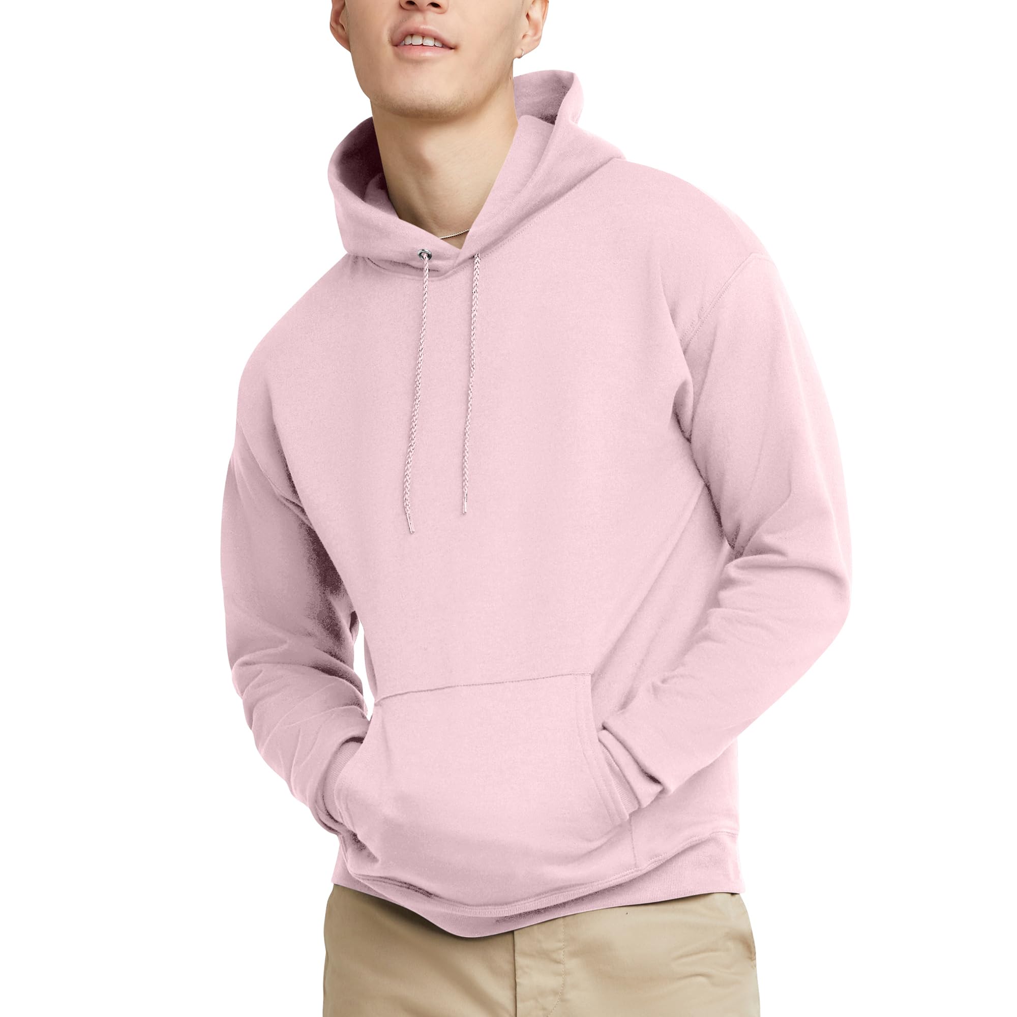 Hanes Men's Hooded Sweatshirt, EcoSmart Cotton-Blend Plush Fleece Pullover Hoodie