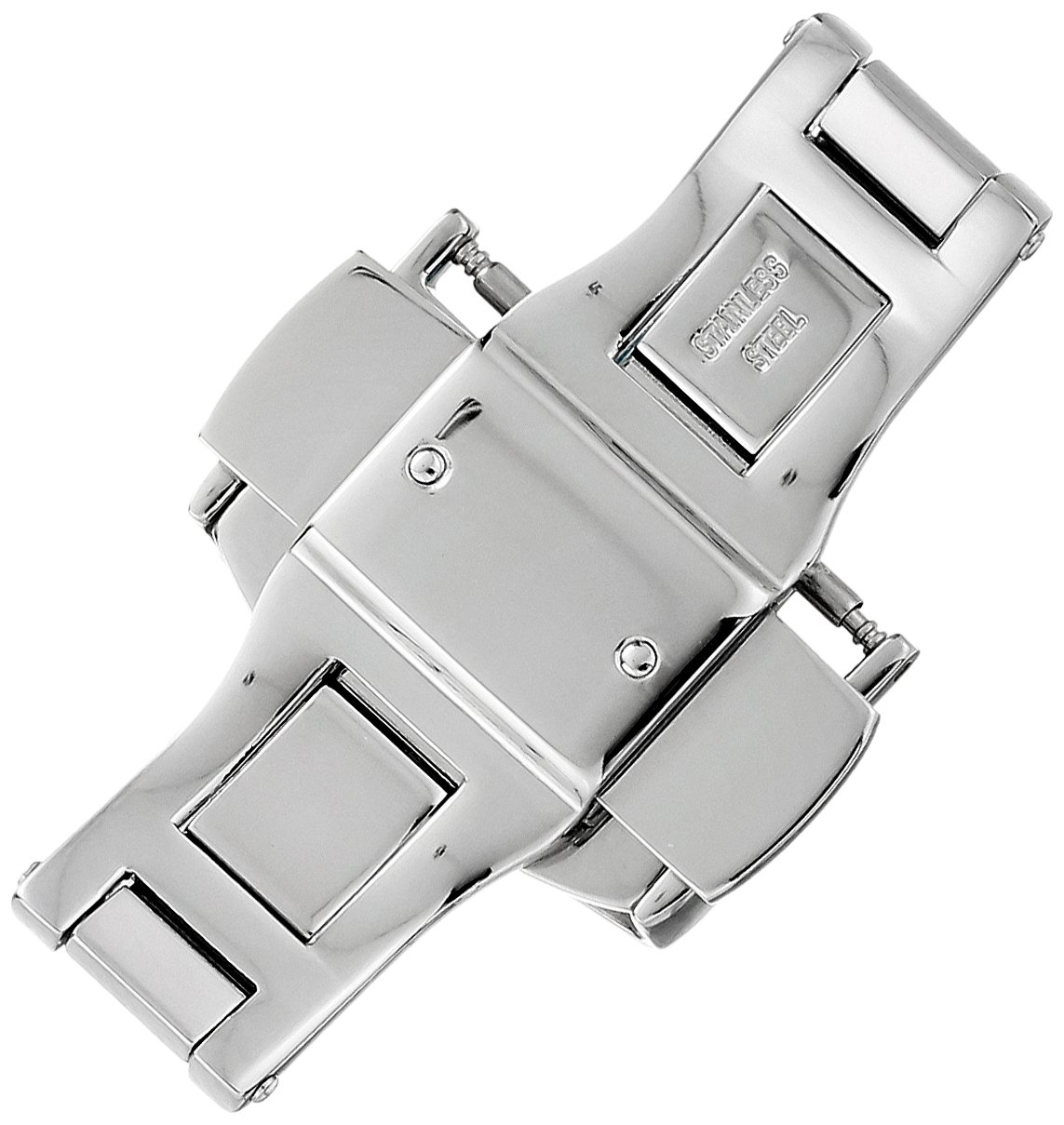 Hadley-Roma Men's BKL100W-14MM Stainless Steel Deployant Buckle SS Watchband