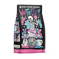 Bones Coffee Company What the Fluff?! Berry Cotton Candy | 12 oz Whole Coffee Beans Flavored Coffee Gifts | Low Acid Medium Roast Gourmet Coffee Beverages (Whole Bean)