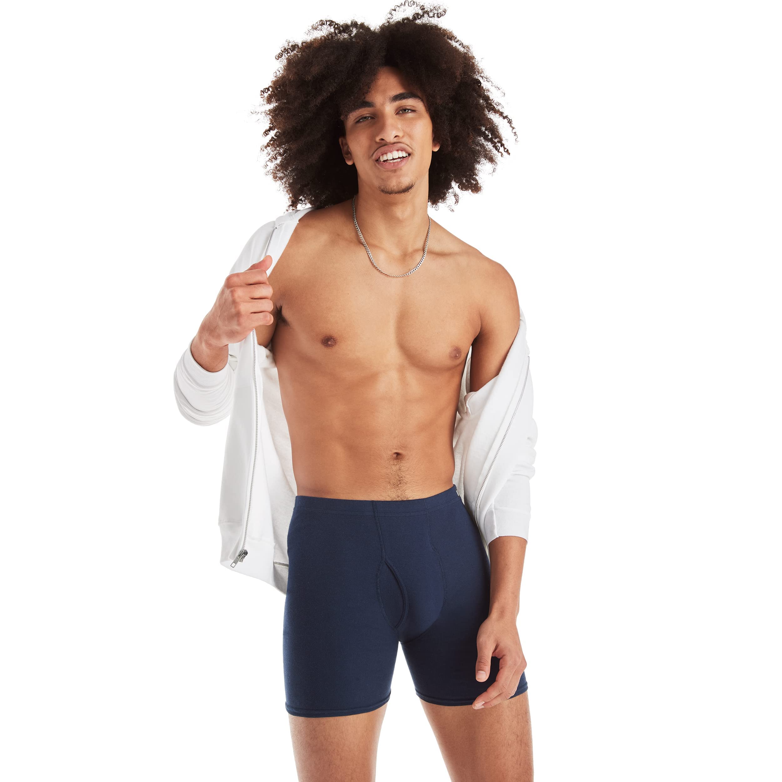 Hanes Men's Boxer Briefs, Cool Comfort Moisture-Wicking Breathable Underwear, Multi-Pack
