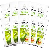Hemp and Avocado Hair Mask Travel Set - Bundle with 10 Hemp and Avocaod Hair Mask Packets for Dry, Damaged Hair | Travel Friendly Hemp and Avocado Hair Masks (0.5 Oz)
