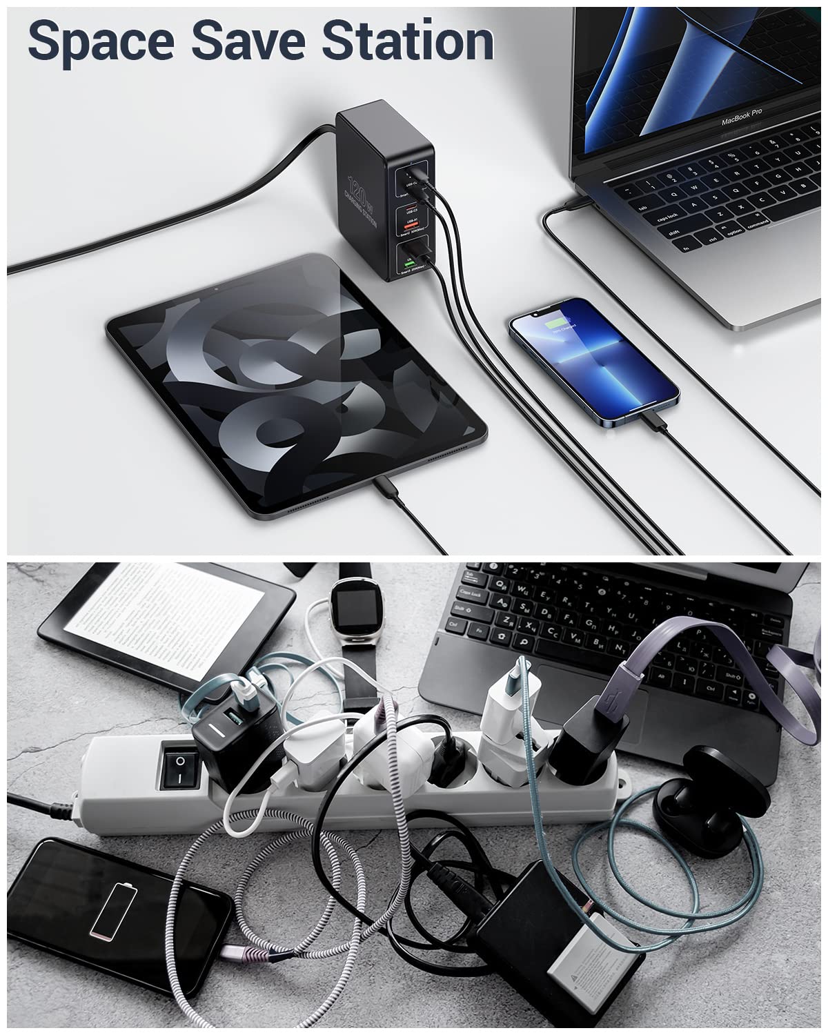 Mua LMAIVE USB C Charging Station,120W Multiport USB Charging Station, Multi  USB Charger Station, Charging Station for Multiple Devices, USB Charging Hub  Compatible with MacBook, Laptop, iPhone, iPad trên Amazon Mỹ chính