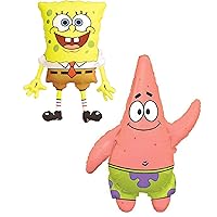 Toyland® Pack Of 2 - Spongebob Squarepants and Patrick Star Foil Balloons - 1 x 29 Inch Spongebob & 1 x 36 Inch Patrick Shaped Character Foil Balloons