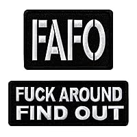 FAFO Patch 2Pcs Funny Tactical Morale Patches Hook and Loop Embroidered Fuck Around and Find Out Patch for Backpacks Dog Harnesses Vests Hats