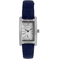 Peugeot Women Contour Tank Shape Case Watch with Roman Numerals, Remote Sweep & Genuine Leather Band