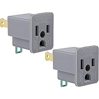 Polarized Grounding Outlet Extender, 2 Pack, Turn 2-Prong into 3, Easy to Install, Indoor, UL Listed, Gray, 54302