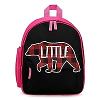 Plaid Little Bear Backpack Daily Casual Daypack Travel Bag Lightweight Work Bag Business Backpack for Women Men Pink-style