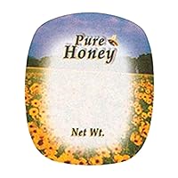 Mann Lake Customizable Field of Flowers Honey Labels, for 1.5 Lb Bear-Shaped Honey Bottles, Self-Adhesive, Easy-to-Apply, Multi-Surface Applicable, Roll of 250 (2