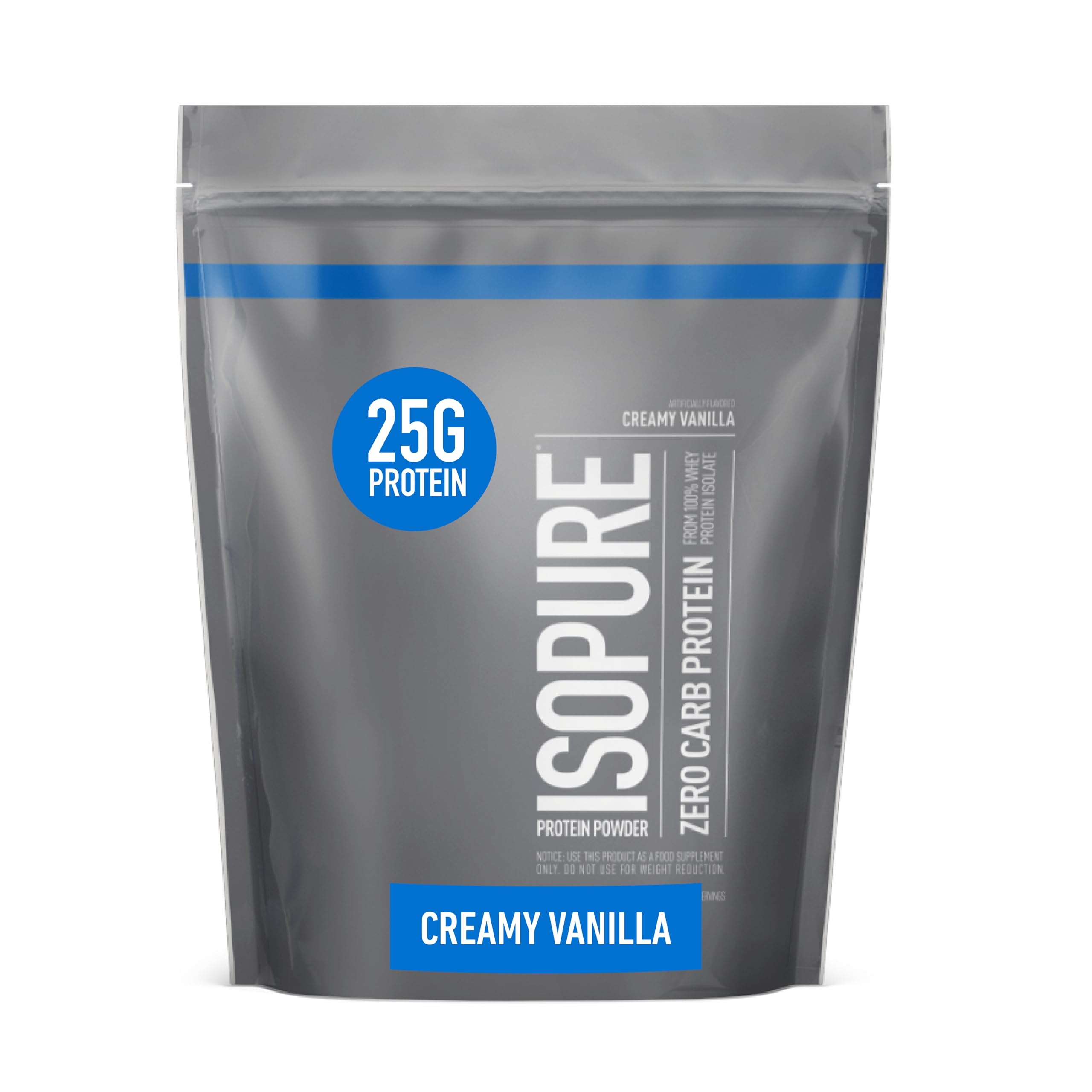 Isopure Creamy Vanilla Whey Isolate Protein Powder with Vitamin C & Zinc for Immune Support & Protein Powder, Zero Carb Whey Isolate, Gluten Free