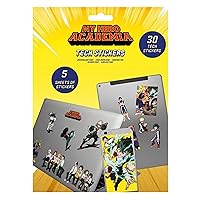 My Hero Academia Tech Stickers, Set of 30 Anime Stickers for Laptops, Mobile Phones and Tablets, Device Stickers for Children, Stickers for Adults - Official Merchandise