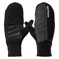 Nathan Convertible Glove to Mitt with Reflective Print. Touch Screen Finger for Smartphone Use. for Running and Outdoor Sports. Glove to Mitten.