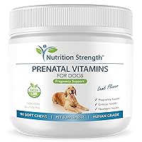 Prenatal Vitamins for Dogs to Support Development of Healthy Puppies, Promote Milk Production, with Folic Acid, Iron, Zinc, Iodine, B Vitamins for Pregnant Dogs, 90 Soft Chews