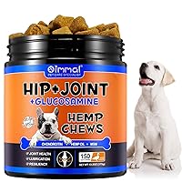 Hemp Hip and Joint Supplement for Dogs, Hemp Treats Joint Pain Relief, Hip & Joint Supplement w/MSM + Chondroitin + Hemp Oil + Omega 3, 150 Dog Joint Pain Relief Treats