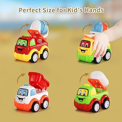 Construction Truck Toys for 1 2 3 4 5 6 Year Old Boys, 5-in-1 Friction Power Toy Vehicle in Carrier Truck Toys for Kids 3-5 Years, Car Toys Set for Age 3-9, Christmas Birthday Gifts