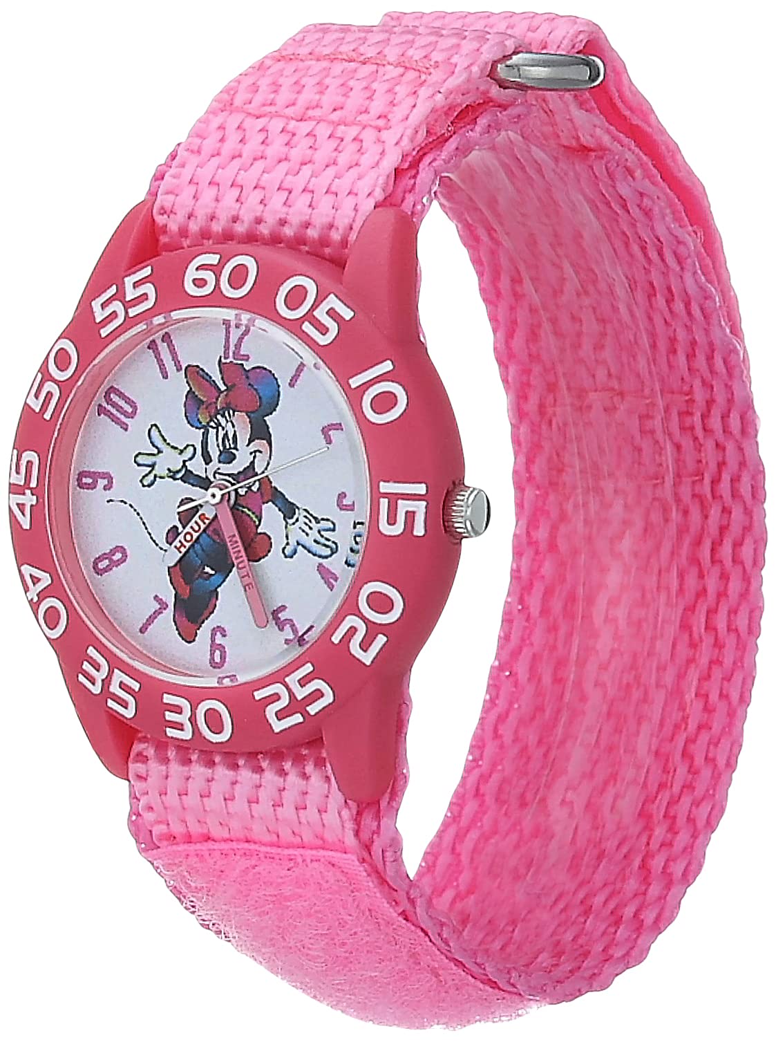 Disney Minnie Mouse Kids' Plastic Time Teacher Analog Quartz Nylon Strap Watch