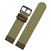 20mm Genuine Leather Army green Nylon Sport Strap Canvas Quick release Men Bracelet Watch Band For TIMEX TW4B14200|14100|14000
