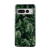 BURGA Phone Case Compatible With Google Pixel 7 PRO - Hybrid 2-Layer Hard Shell + Silicone Protective Case -Tropical Exotic Green Palm Tree Leaf Nature Plant Leave - Scratch-Resistant Shockproof Cover