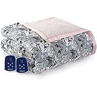 Micro Flannel Electric Reversible Sherpa Blanket, King, Cat Collage