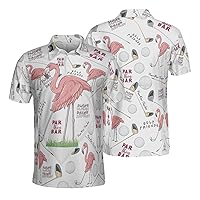 Flamingo Golf and Wine Funny Polo 3D Shirt Size S-5XL