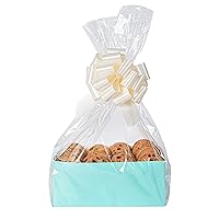 Restaurantware Bag Tek 12 x 4 x 20 Inch Gift Basket Bags 10 Bags For Part Favors - With Gusseted Sides Disposable Clear Plastic Basket Bags For Wedding Or Party Gifts