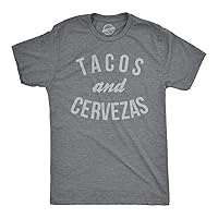 Crazy Dog Mens T Shirt Tacos and Cervezas Funny Beer Drinking Humor Shirts Cool Tee