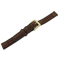 12mm Speidel Express Ladies Tunnel Suede Leather Padded Stitched Brown Watch Band