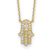14K Hamas CZ with 2IN EXT Necklace