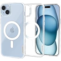 Smartish® iPhone 15 Plus Magnetic Case - Gripmunk Compatible with MagSafe [Lightweight + Protective] Slim/Thin Grip Cover for Apple iPhone 15 Plus - Clearly Clear