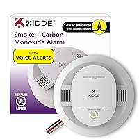 Kidde Hardwired Smoke & Carbon Monoxide Detector, AA Battery Backup, Voice Alerts, Interconnectable, LED Warning Light Indicators