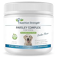 Parsley for Dogs Complex to Promote a Fresh Breath for Dogs, Normal Digestion, Support Healthy Gut & Bowel Function, with Parsley + Inulin, Bromelain & Protease, 90 Soft Chews
