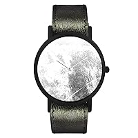 Stainless Steel Swiss-Quartz Watch with Leather Calfskin Strap, Black, 20 (Model: swiss-bl-24)