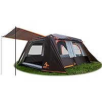KTT Extra Large Tent 10-12-14 Person(Style-B),Family Cabin Tents,2 Rooms,3 Doors and 3 Windows with Mesh,Straight Wall,Waterproof,Double Layer,Big Tent for Outdoor,Picnic,Camping,Family Gathering