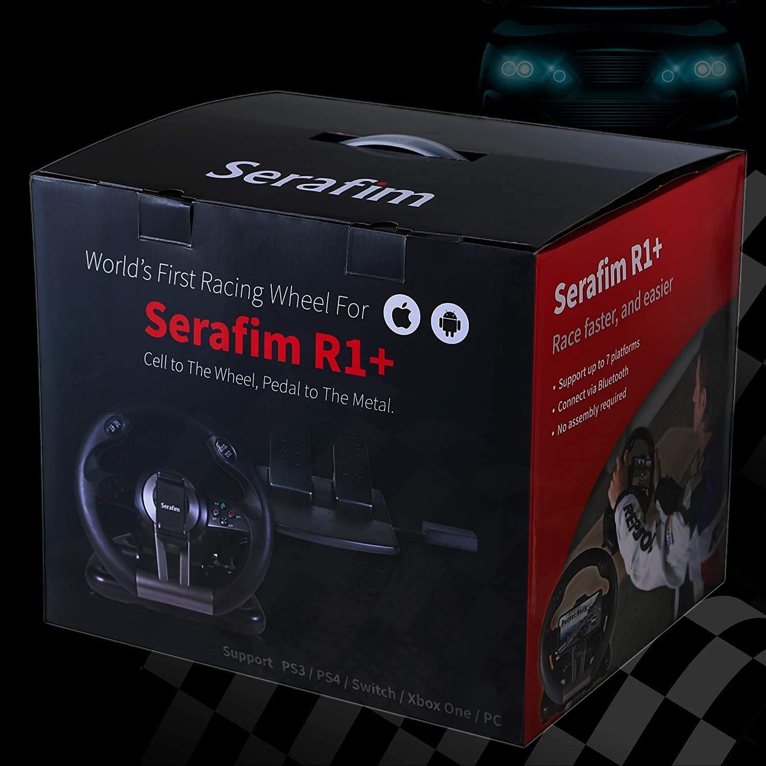 Serafim Gaming Wheel fully supports : XBOX ONE, XBOX Series X&S, PS4, PS3, Switch, PC, iOS, Android -PS4 Steering Wheel, PC Gaming Wheel