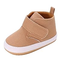 Kids Size 5 Shoes Spring and Autumn Children Baby Toddler Shoes Boys and Girls Casual Shoes Light Flat Sole Solid Color High Top Hook Loop Comfortable Baby Shoes Girl Size 1