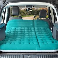 AKUDY SUV Air Mattress Camping Bed Cushion Pillow,Inflatable Thickened Car Air Bed with Electric Air Pump，Flocking Surface Portable Sleeping Pad for Travel Camping Upgraded Version and Home