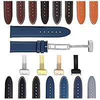 18-24mm Genuine Leather Band Strap Smooth Deployment Clasp Compatible with Tudor