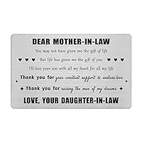 Mother in law Mothers Day Card Gifts, Mother in law Present from Daughter in Law, I Love and Thank You Mother in law Gifts Ideas