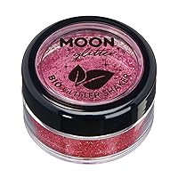 Biodegradable Eco Glitter Shakers by Moon Glitter - 100% Cosmetic Bio Glitter for Face, Body, Nails, Hair and Lips - 5g - Pink
