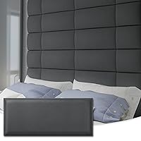 Art3d Adjustable Wall Mounted Upholstered Headboard for King, Twin, Full and Queen, Reusable and Removable Padded Wall Panels, Interchangeable Bed Panels in Black (12 Panels, 9.84