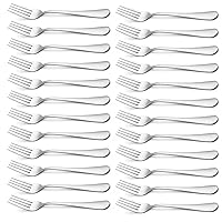 Briout Forks Silverware, Set of 24 Dinner Forks, 8 Inches Premium Food Grade Stainless Steel Forks for Home Kitchen Party Restaurant, Mirror Polished Dishwasher Safe