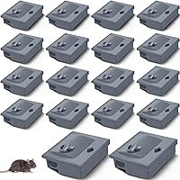 24 Pcs Mice Bait Station with Key Small Bait Station Traps Reusable Mouse Traps Outdoor Smart Tamper Proof Cage House Small Bait Boxes for Mice and Other Pests (Grey)