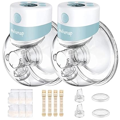 Breast Pump - Wearable Electric Low Noise Breast Pump, Rechargeable Portable Breast Pump with 2 Modes & 9 Levels, LCD Display Memory Function and Can Be Worn in-Bra, 24mm Flange