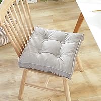 Square Chair Cushion Seat Pad,Thicken Tufted Chair Cushion with Zipper,Detachable Tatami Floor Cushion,Soft for Home Office Dorm Gray 40x40cm(16x16inch)