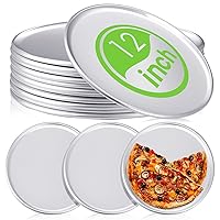 12 Pieces Pizza Pan Bulk Restaurant Aluminum Pizza Pan Set Round Pizza Pie Cake Plate Rust Free Pizza Pie Cake Tray for Oven Baking Home Kitchen Restaurant Easy Clean and Dishwasher Safe (12 Inch)