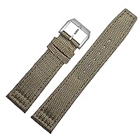 for IWC Pilot Spitfire Timezone TopGun Strap Green Black Belts Wristwatch Straps 20mm 21mm 22mm Nylon Canvas Fabric Watch Band (Color : Khaki pin Clasp, Size : 20mm)