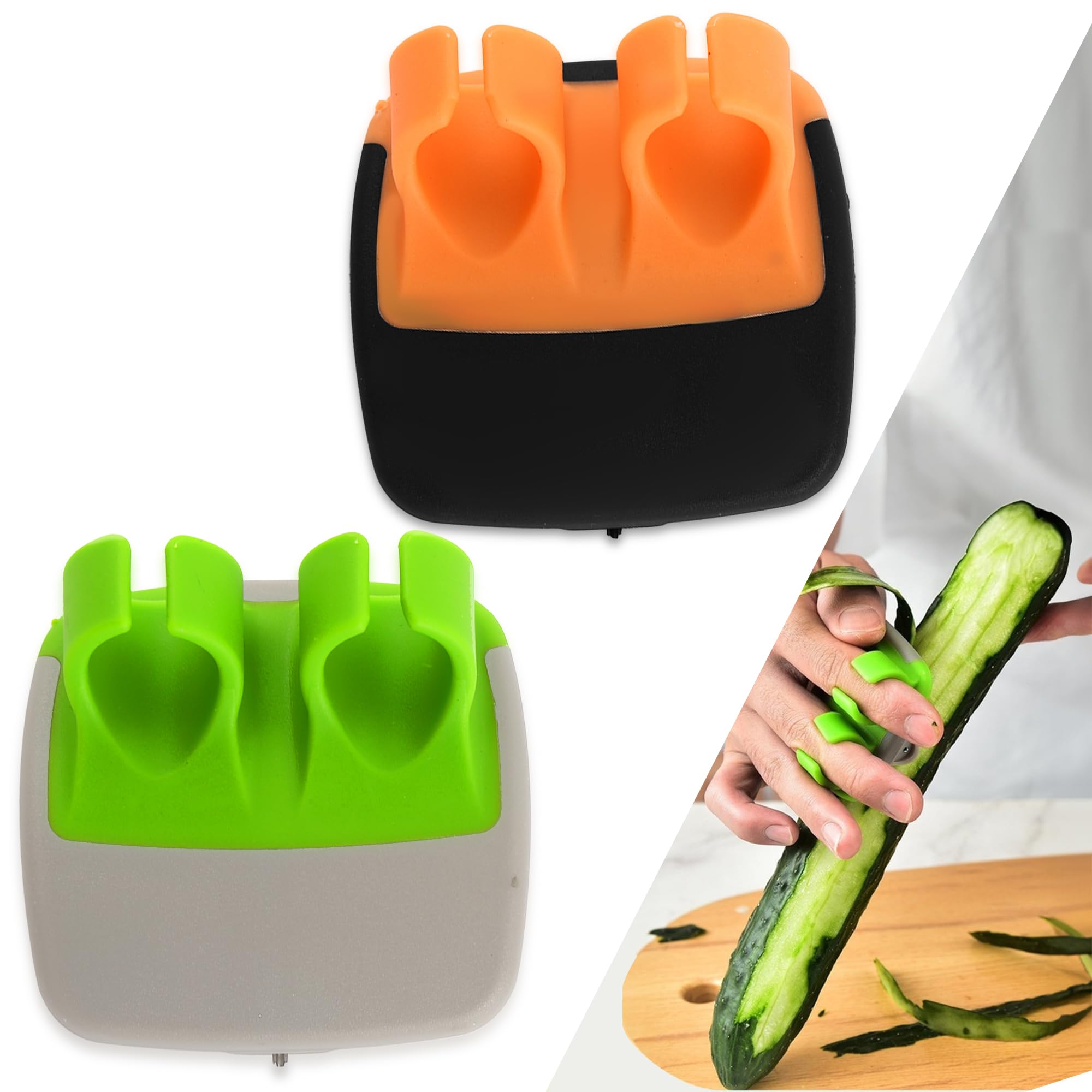 Fingers Grip Palm Peeler for Fruit & Vegetable, Comfortable Silicone Finger Grips Peeling Tool for Potato, Carrot, Cucumber, Apple, Veggie & Pumpkin, Kitchen & Dinning Gadgets For Home