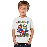 Personalized Mario and Luigi Birthday Shirt, Add Any Name and Age, Custom Shirts for a Mario Birthday Party, Family Matching Shirts.