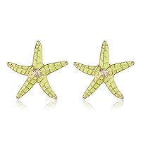 EVER FAITH Starfish Earrings Enamel for Women Beach Ocean Sea Star Fish Summer Jewelry Gifts for Ocean Lovers