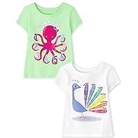 The Children's Place girls Educational Graphic Short Sleeve Tee 2 pack